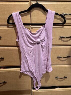 Elodie Lavender Knot-Front Women’s Tank Bodysuit